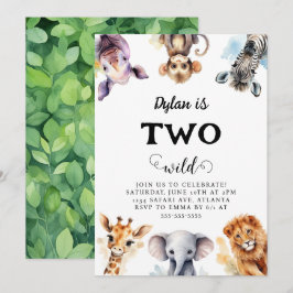 Convite Dois segundos aniversários Selvagens de Animais Sa
