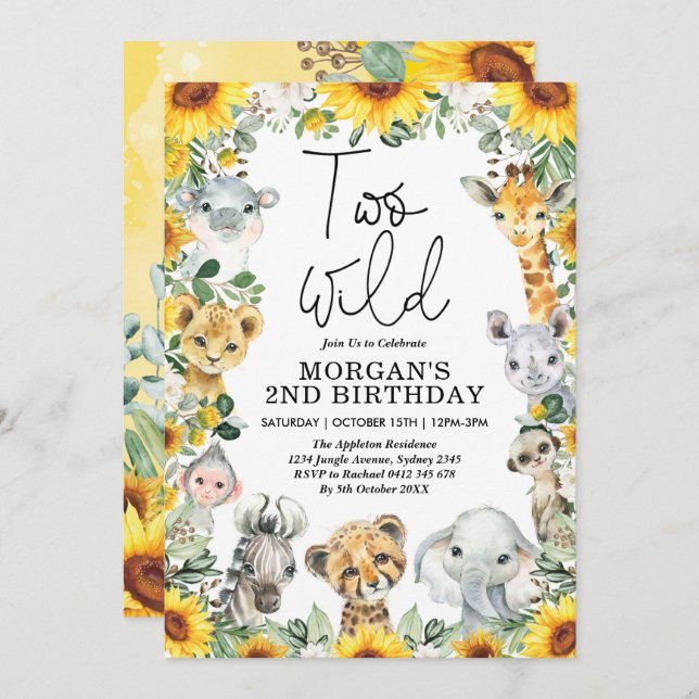 Convite Dois segundos aniversários Selvagens De Cártaro De (Frente/Verso)