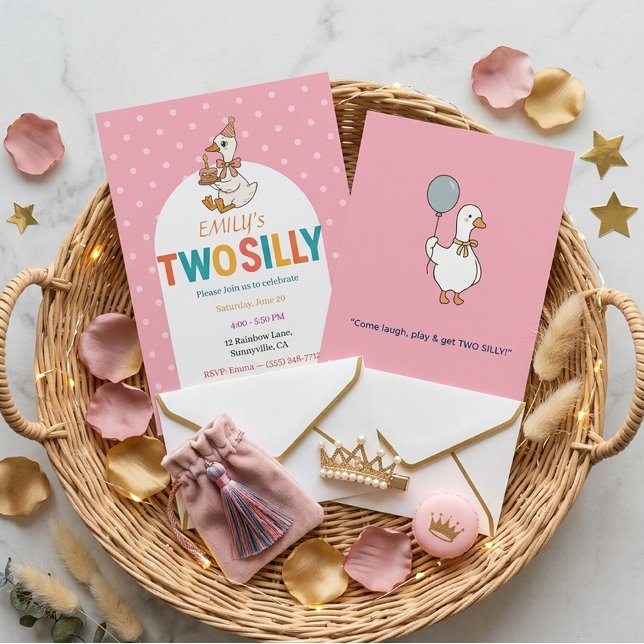 Convite Dois Tema Moderno Viral Estético Silly Aniversário (Criador carregado)
