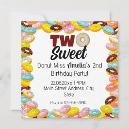 Convite Dois temas de segundo doce Festa de aniversário co