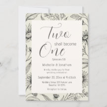 Dois Tornar-Se-Ão Um Casamento Floral Simples Vint