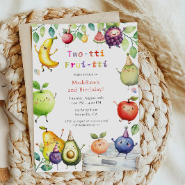 Convite Dois-tti Frutti Frutas Fofas Festa de Aniversário