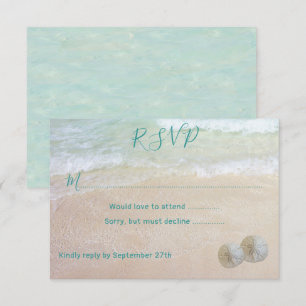 Convite Dólares de Areia RSVP Cena de Praia Casamento RSVP