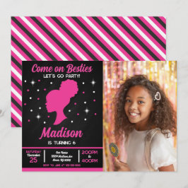 Convite Doll Besties Fashion Party Photo Birthday 