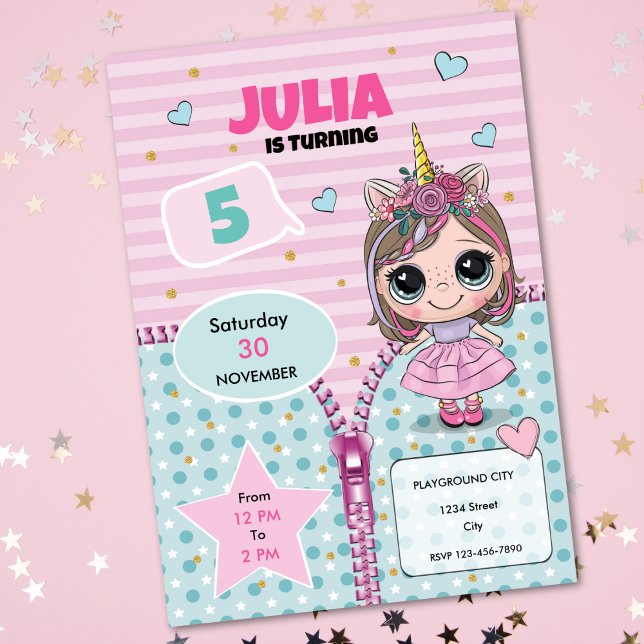 Convite Doll Birthday Invitation  (Criador carregado)