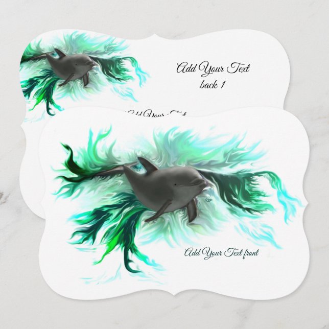 Convite Dolphin Baby (Frente/Verso)