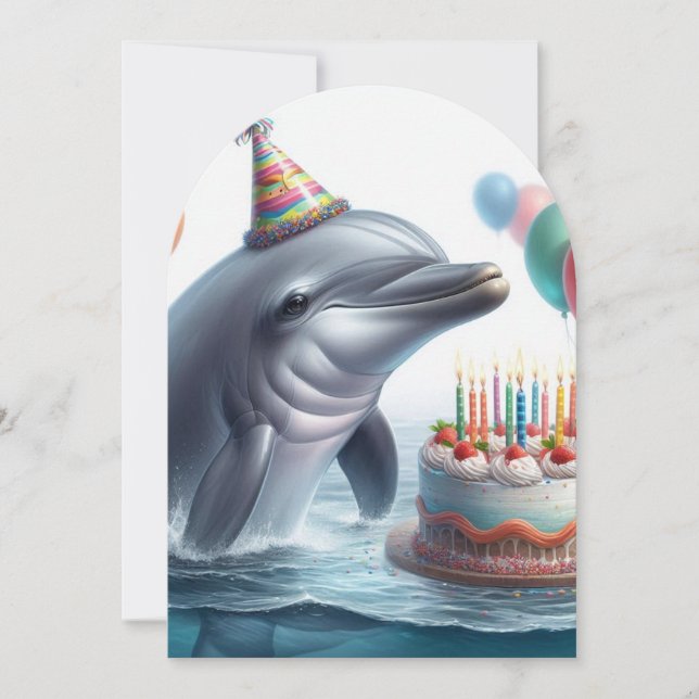 Convite Dolphin Birthday (Frente)