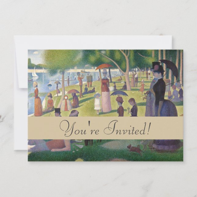 Convite Domingo na pintura de La Grande Jatte Seurat (Frente)