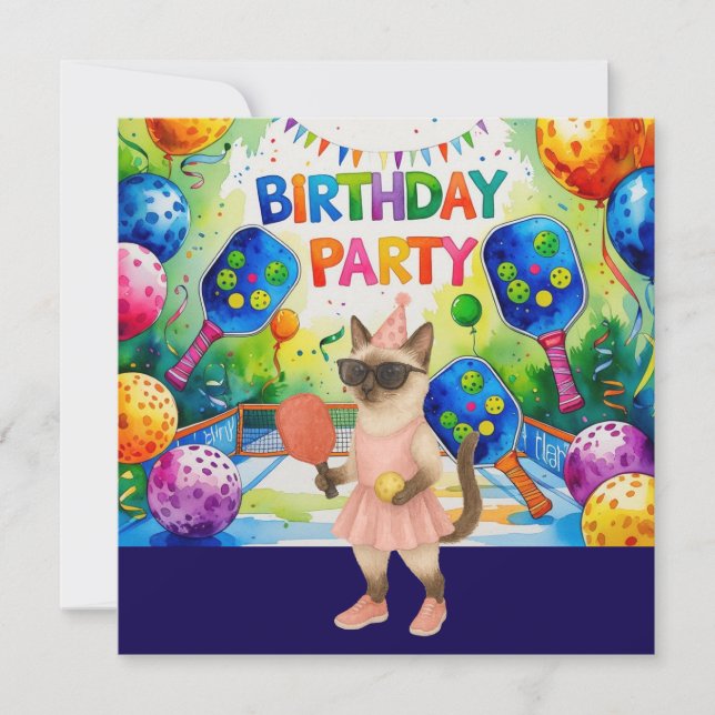 Convite Domínio de aniversário de picleball (Frente)