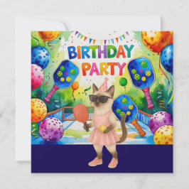 Convite Domínio de aniversário de picleball