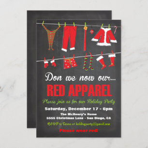 Convite Don we now our Red apparel Christmas Invitations