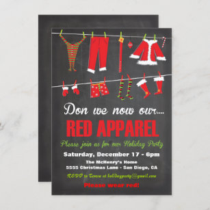 Convite Don we now our Red apparel Christmas Invitations