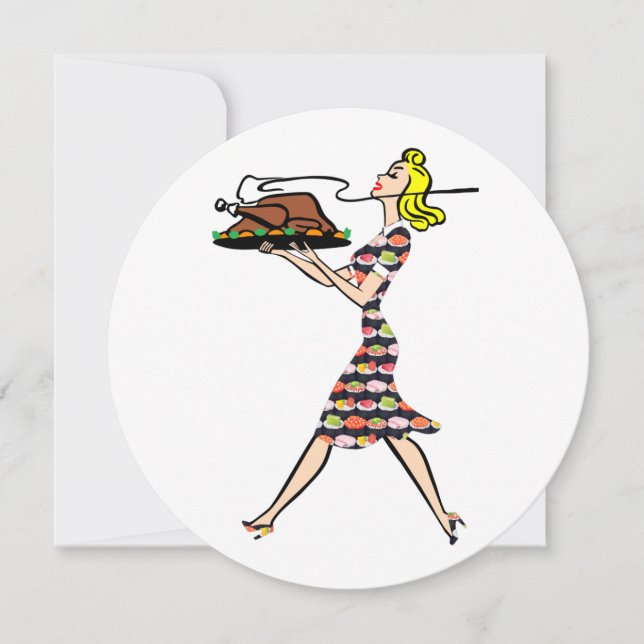 Convite dona de casa loira dos anos 50 (Frente)