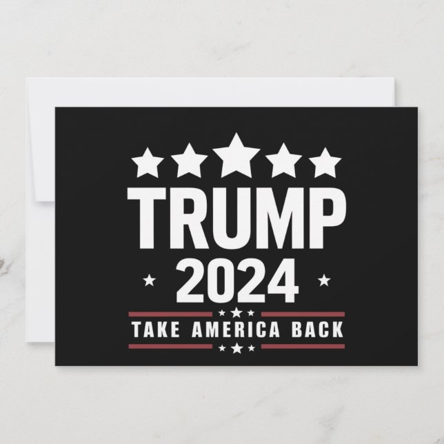 Convite Donald Trump 2024 Devolva a América Eleição  (Frente)