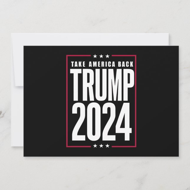 Convite Donald Trump 2024 Devolva a América Eleição (Frente)