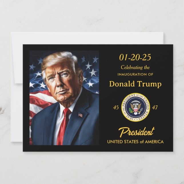 Convite Donald Trump Inauguração do Partido Fundraiser (Frente)