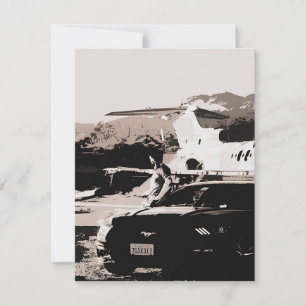 Convite Dono de Mustang esperando arte  presente para trab