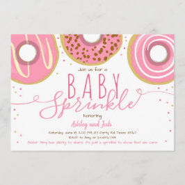 Convite Donut Baby Sprinkle Rosa Menina Donut Sprinkle