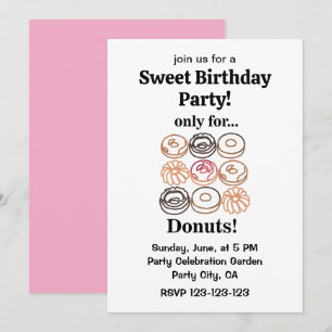 Convite Donut Rosquinha Divertido Aniversário Doce