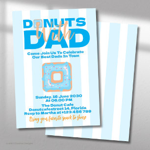 Convite Donuts Azuis Com o Papai para a Celebração do Dia