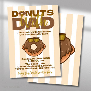 Convite Donuts de Chocolate com o Papai Celebração do Dia