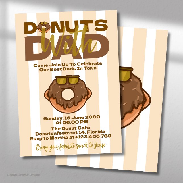 Convite Donuts de Chocolate com o Papai Celebração do Dia  (Criador carregado)