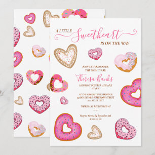 Convite Donuts de valentine do pequeno amorzinho