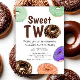 Convite Donuts Doce Dois 2º Aniversário