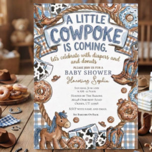 Convite Donuts E Fraldas Cowboy