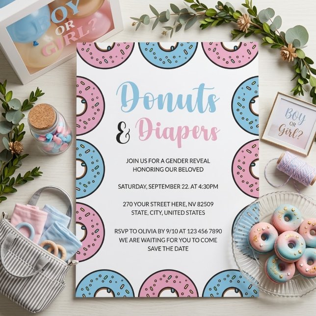 Convite Donuts e Fraldas Revelação do Sexo (Criador carregado)