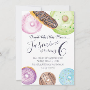 Convite Donuts Eclairs Cobertos com Glacê de Aniversário C