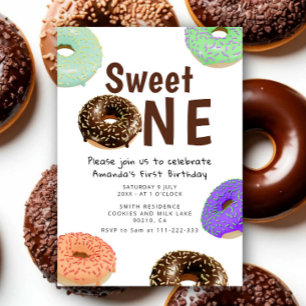 Convite Donuts Sweet One 1º Aniversário