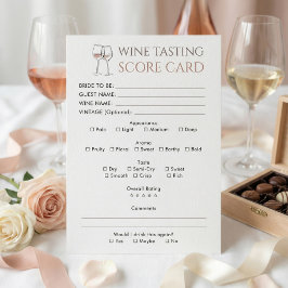 Convite Doodle Bridal Shower Wine Tasting Score Card