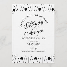 Convite Doodle Hearts Frame Script Wedding