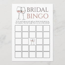 Convite Doodle Wine Bingo Bridal Shower Game card