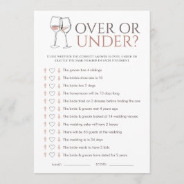 Convite Doodle Wine Over or Under Bridal Shower Game Card