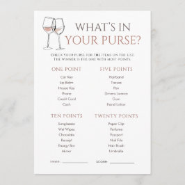 Convite Doodle Wine Whats in Purse Bridal Shower Game