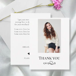 Convite Doodled Heart Graduation Thank You Card