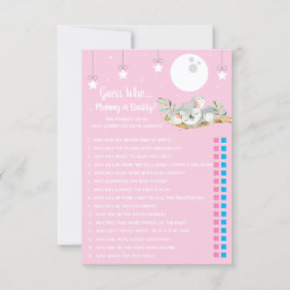 Convite Dormindo Jogo Do Chá de fraldas Koala Adivinha Que