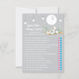 Convite Dormindo Jogo Do Chá de fraldas Koala Adivinha Que