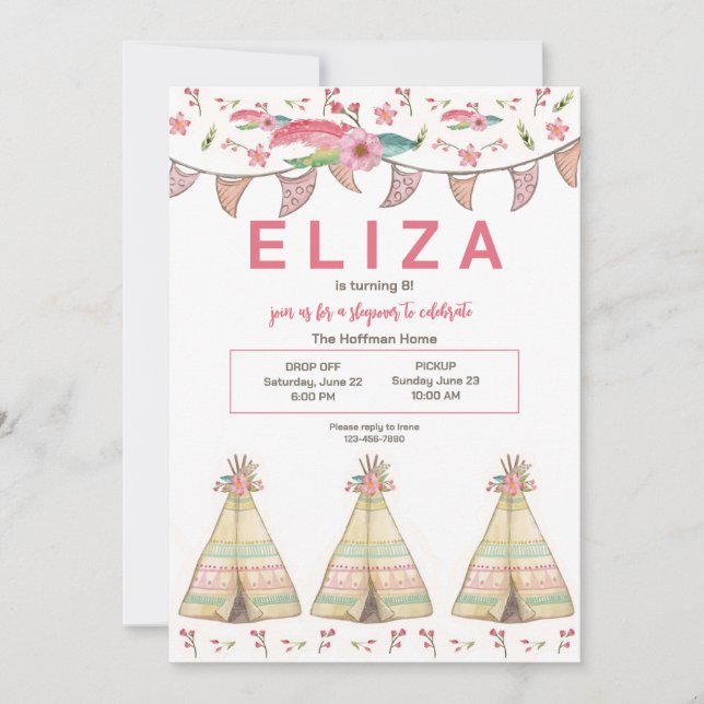 Convite Dormir na Tenda (Frente)