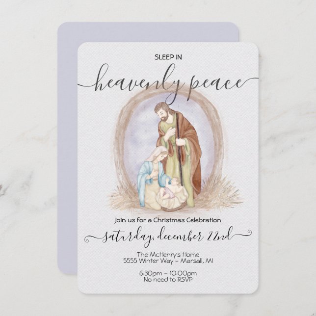 Convite Dormir no Natal da Paz Celestial (Frente/Verso)