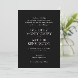 Convite Dorothy Black Elegant Wedding