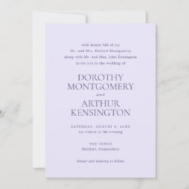 Convite Dorothy Lilac Elegant Wedding