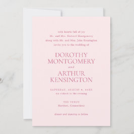 Convite Dorothy Pink Elegant Wedding