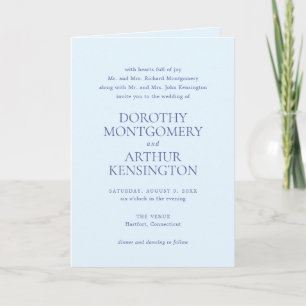 Convite Dorothy Powder Blue Elegant Wedding