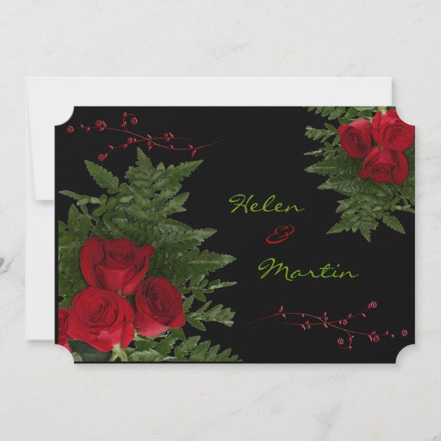 Convite dos buquês da rosa vermelha (Frente)