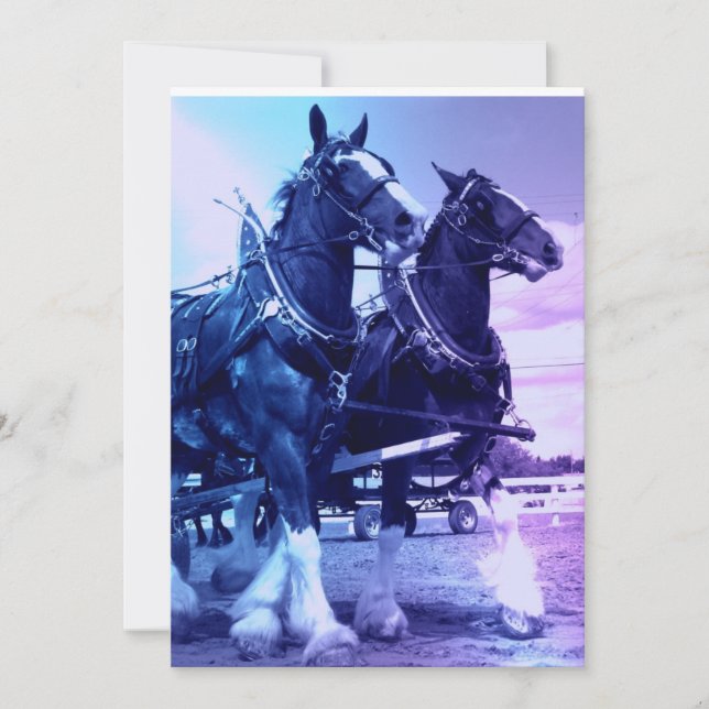 Convite dos cavalos de Clydesdale (Frente)