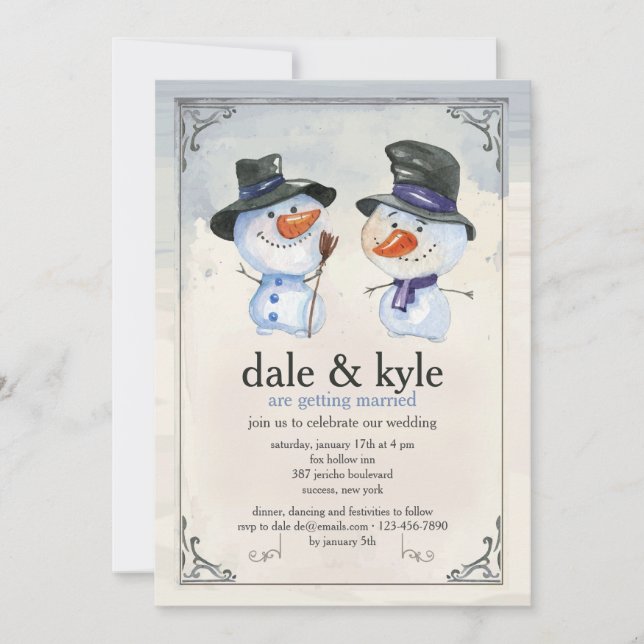 Convite dos companheiros do boneco de neve (Frente)