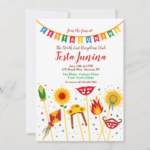 Convite dos elementos de Festa Junina